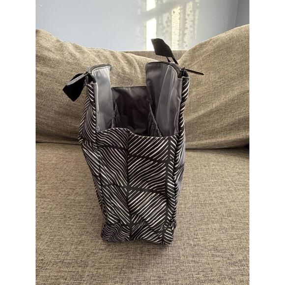 Thirty One Super Swap It Pocket Bag Chevron Squares Charcoal Black - Picture 4 of 11